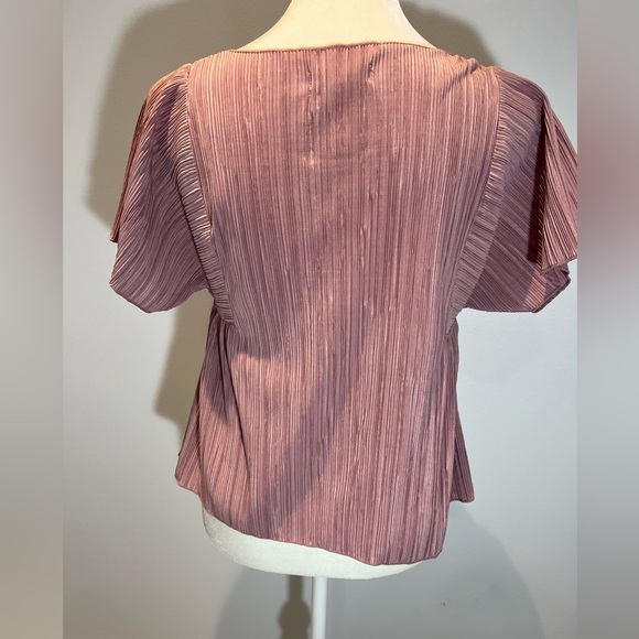 Madewell Texture And Thread Micropleat Top short sleeve Sz XXS Light Dusty Pink - Picture 8 of 13